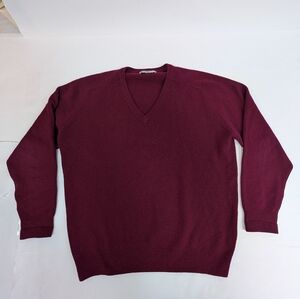 Alan Paine lambs wool sweater maroon, size EU 52/ Large/XL [275]